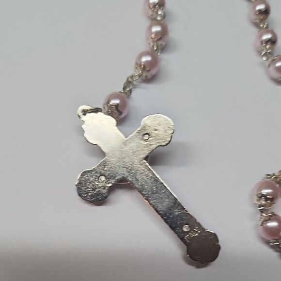 Pink Faux Pearl Rosary - Picture 4 of 5